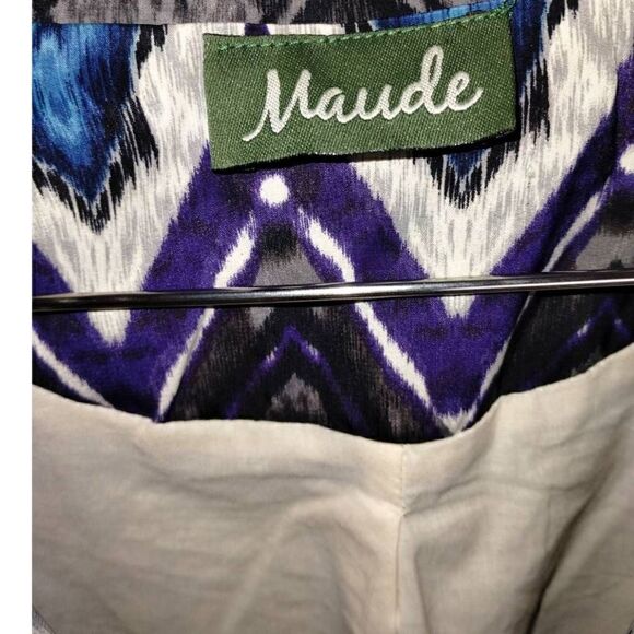VTG Maude Womens Silk Blazer Size Medium Black Blue Lining 80s - Picture 8 of 11